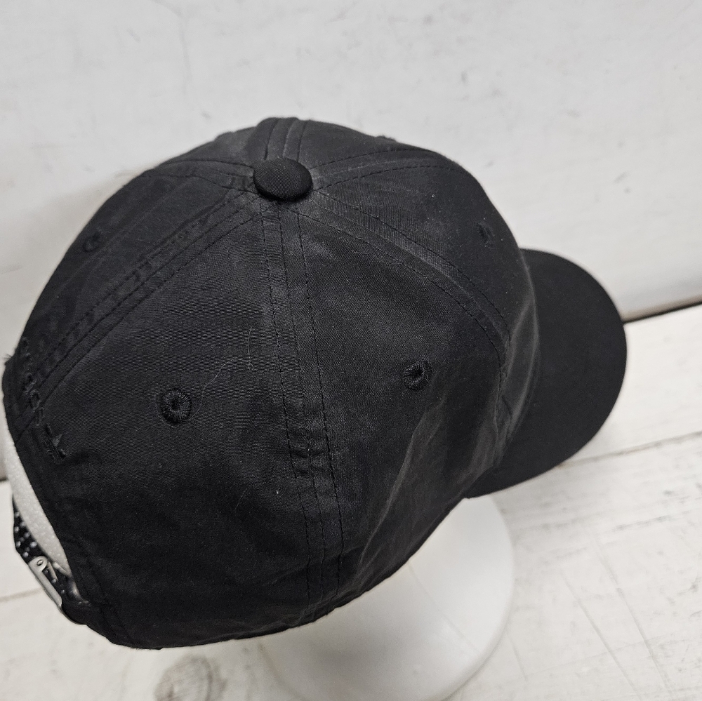 Adidas Originals ladies black/white trefoil embroidered strapback hat one size - Picture 5 of 7